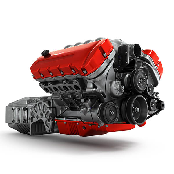 3d red engine modelling