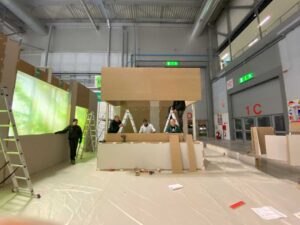 exhibition stand building process in Milan 4