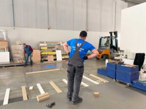 exhibition stand building process in Milan