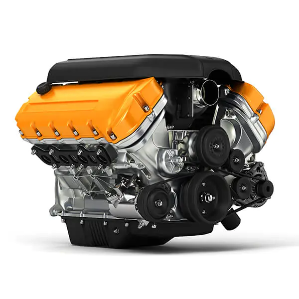 3D-Produktdesign orange engine Inhalt