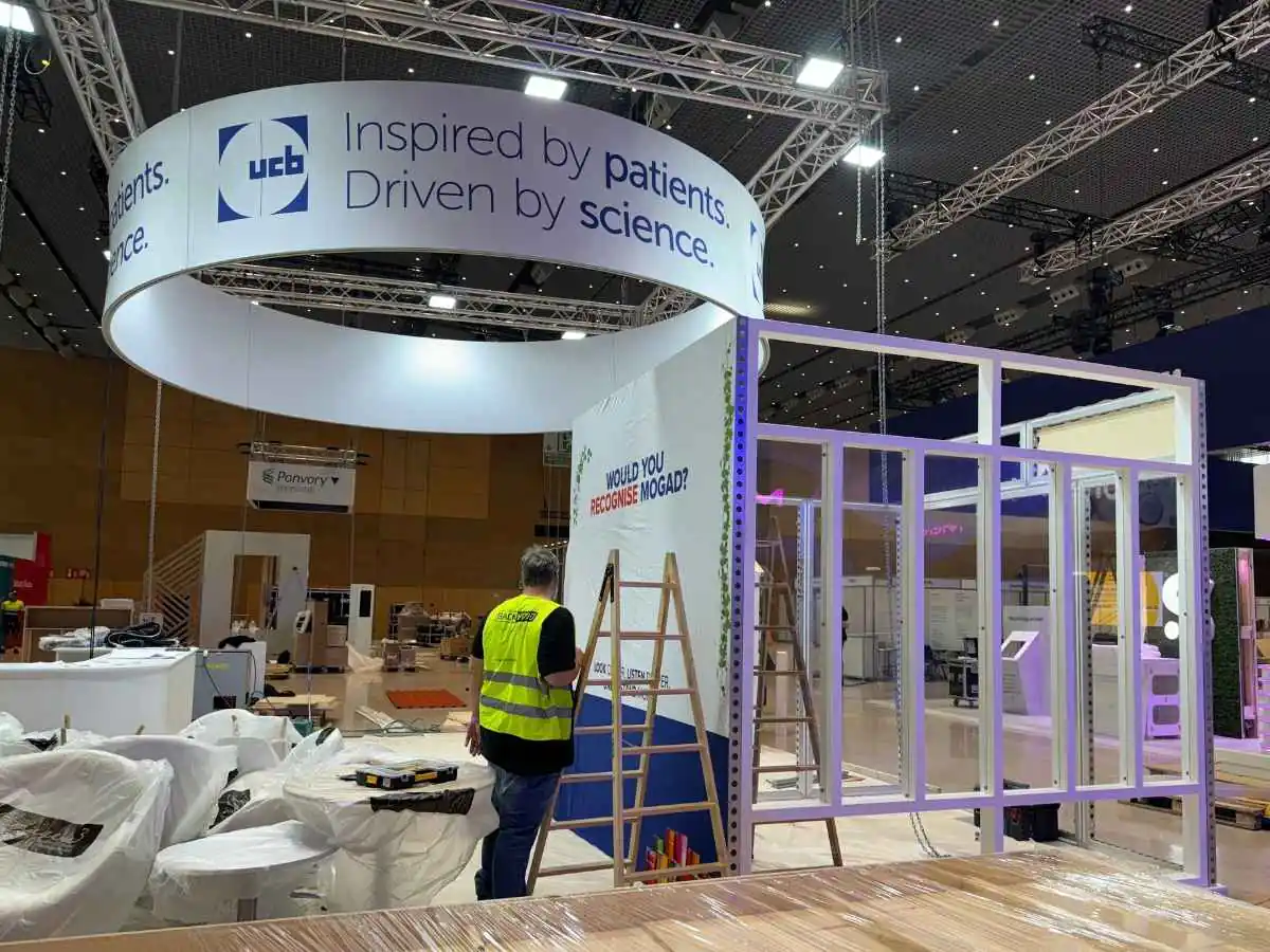 ExCeL London build-up in London with venue coordination by a booth contractor for finance exhibitors