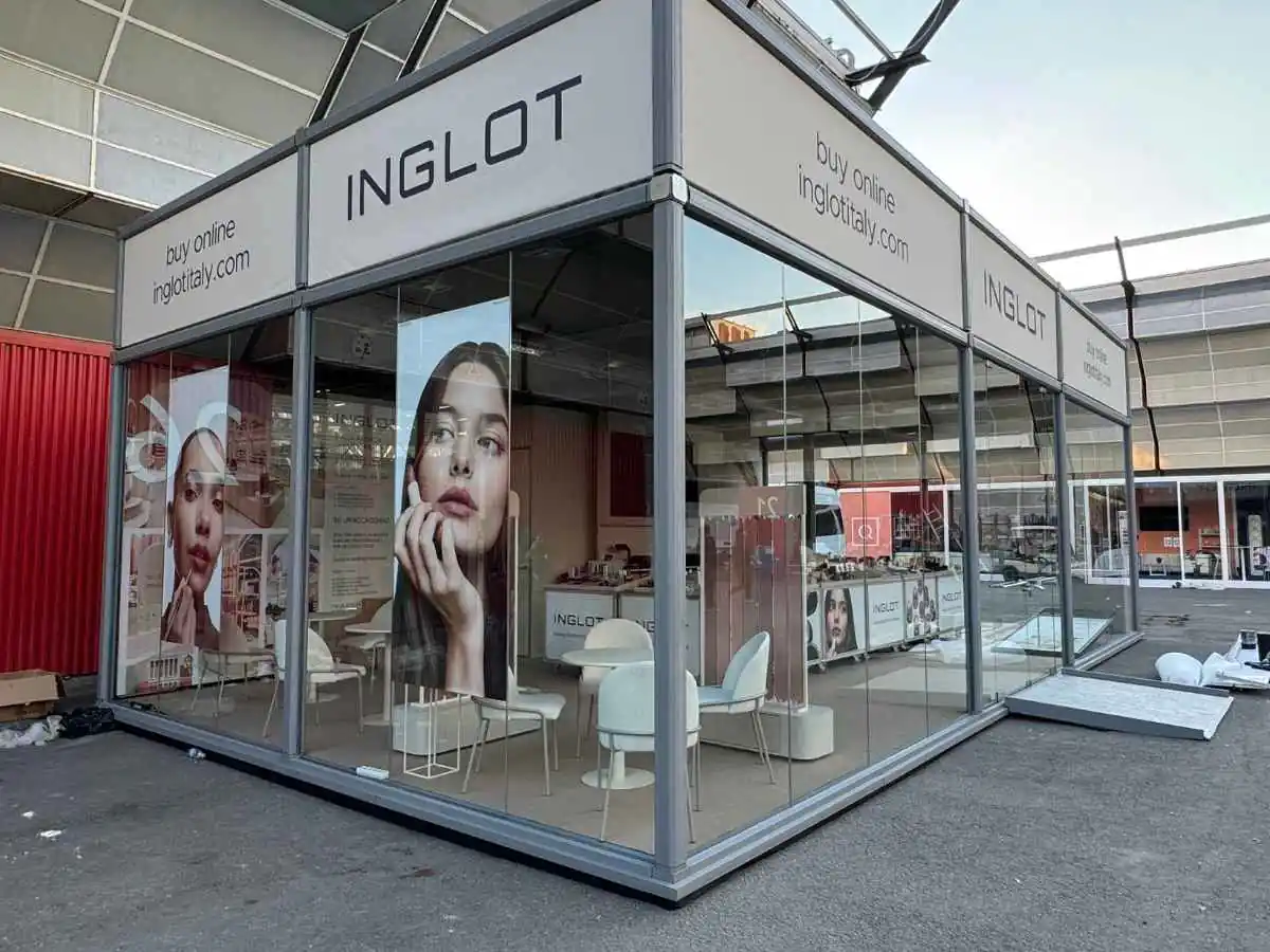 Stand installation at Istanbul Expo Center IFM by an exhibition stand builder in Istanbul with transport and dismantling support