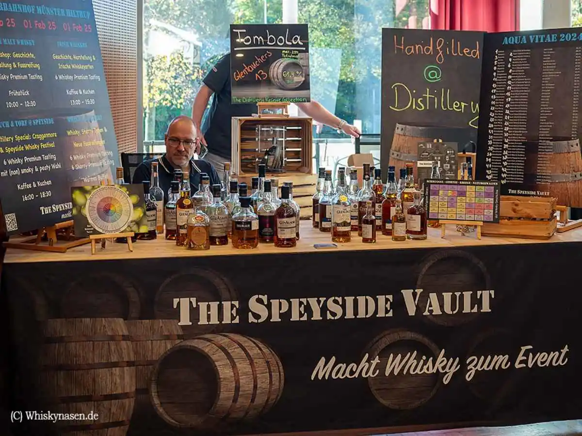 Exhibition stand at Aqua Vitae  2026 in Mülheim an der Ruhr with tasting counters and meeting area