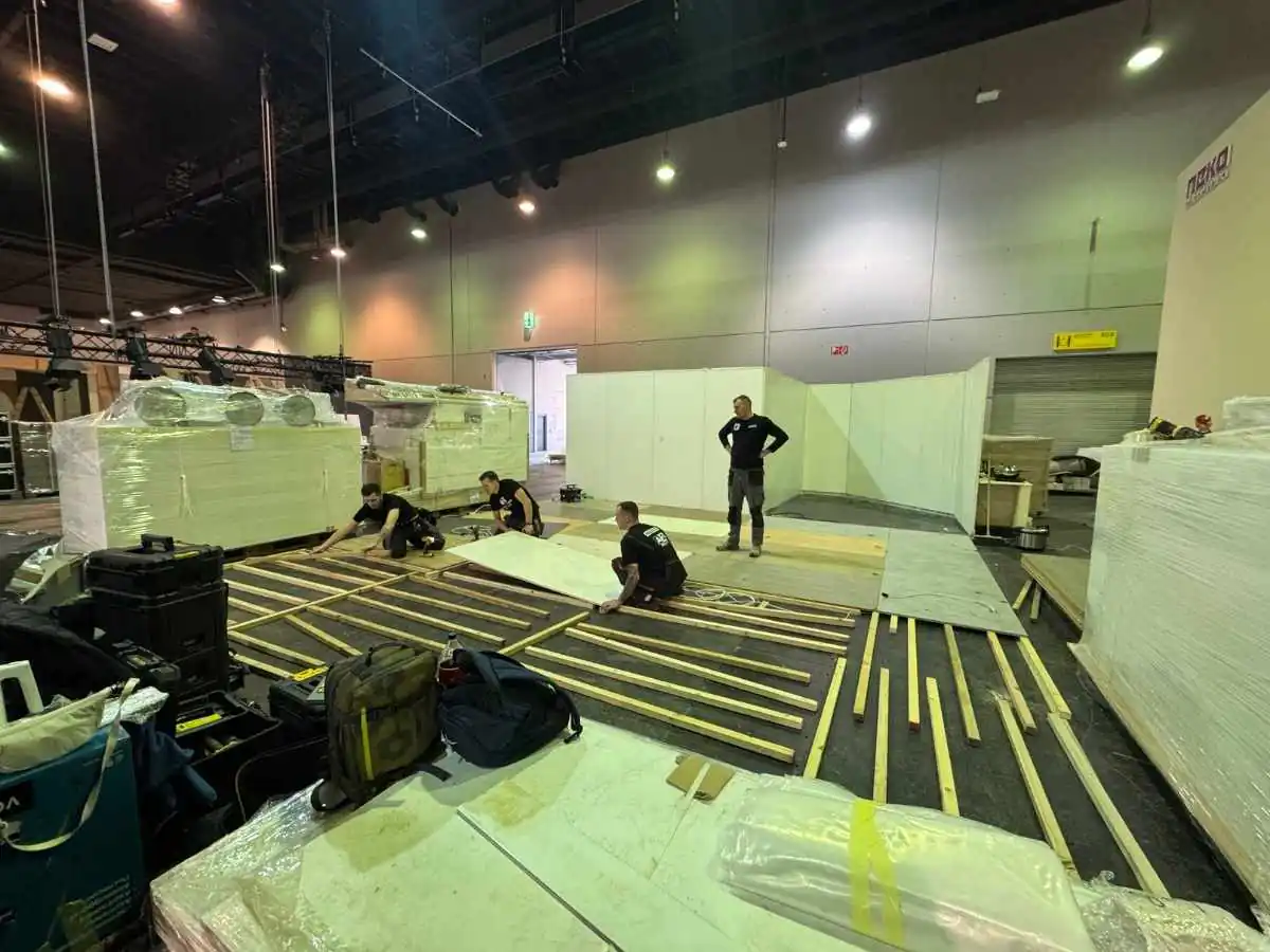NECC Shanghai stand installation with on-site logistics by an exhibition stand builder in Shanghai