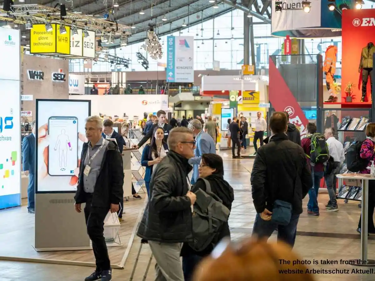 Arbeitsschutz Aktuell  2026 exhibition stand in Stuttgart at Messe Stuttgart with safety perimeter and meeting zone