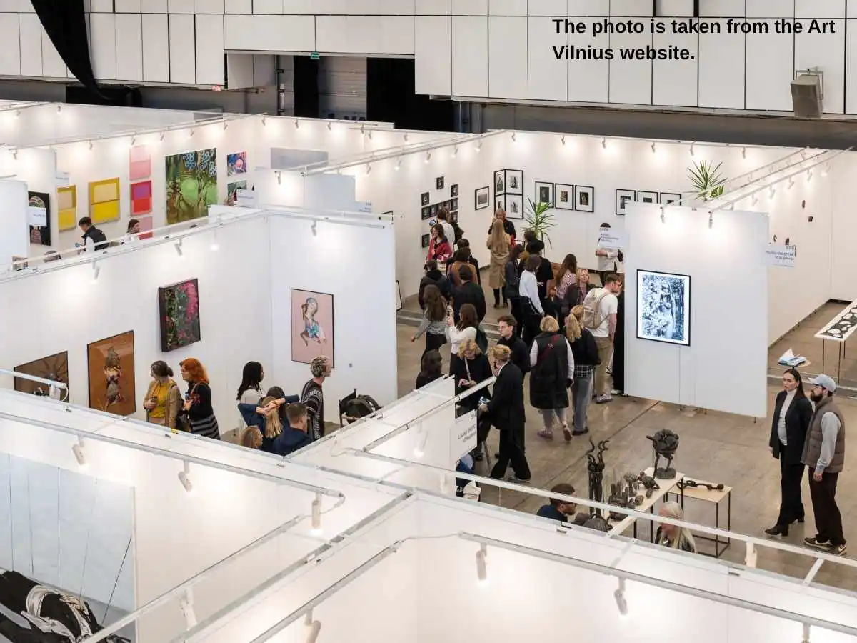 ArtVilnius  2026 stand in Vilnius at LITEXPO with gallery-style sightlines and collector consultation area