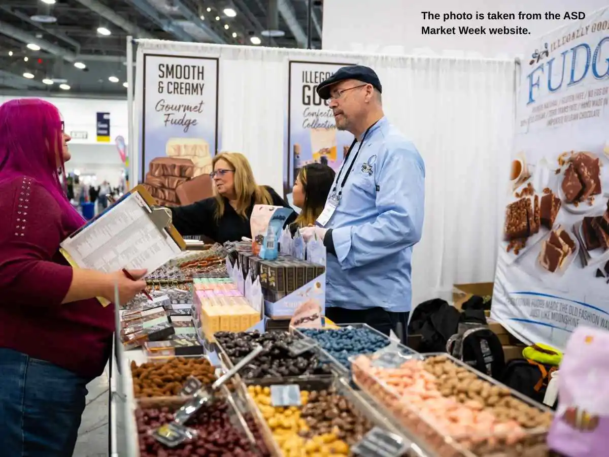 ASD Market Week  2026 Las Vegas booth at LVCC with retail product zones and buyer meeting space