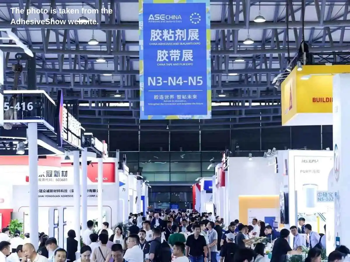 China International Adhesives and Sealants Exhibition  2026 in Shanghai at SNIEC with meeting zones and sample display