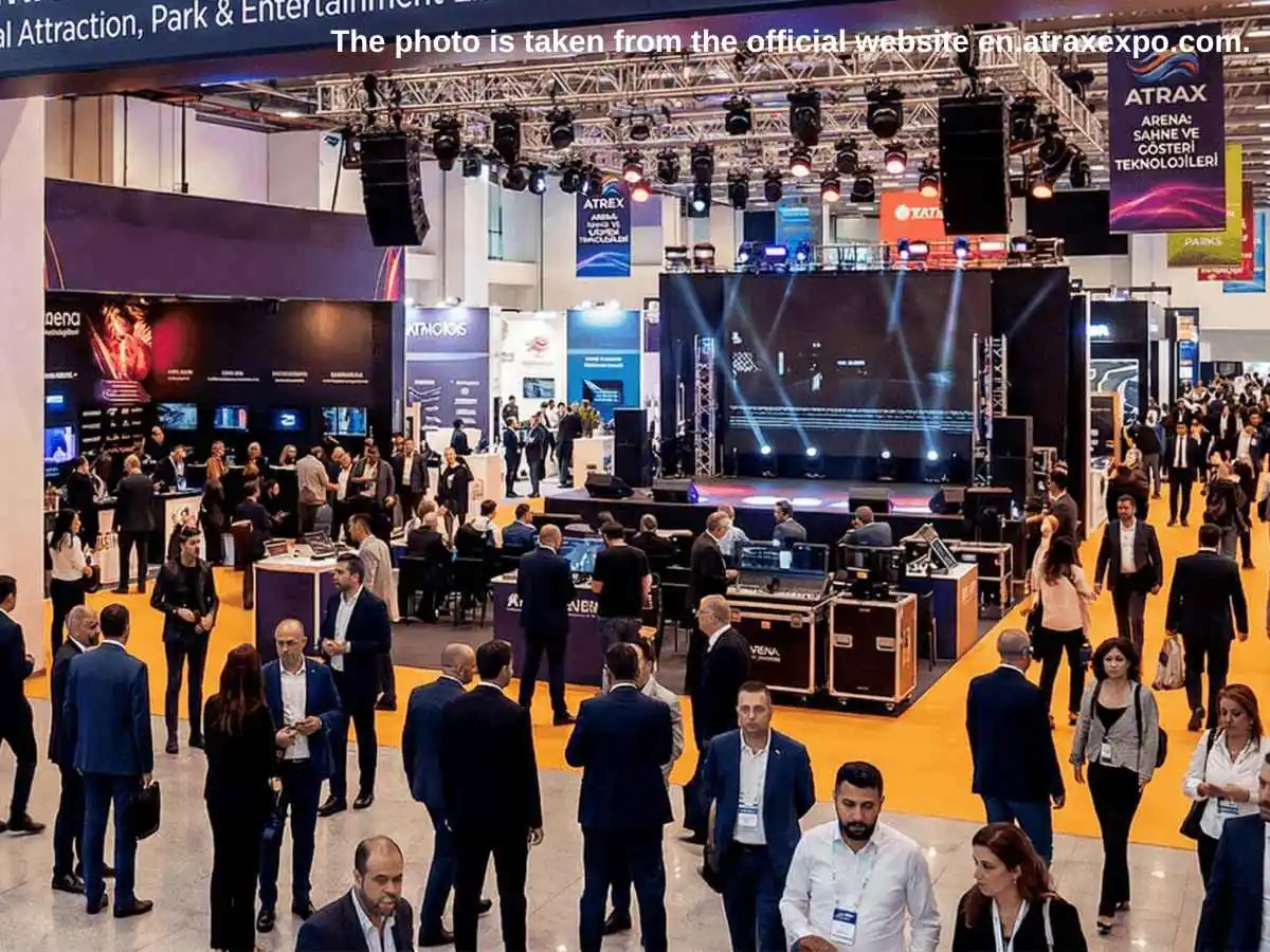 ATRAX  2027 exhibition stand in Istanbul at Istanbul Expo Center IFM with VR demo pods and meeting area