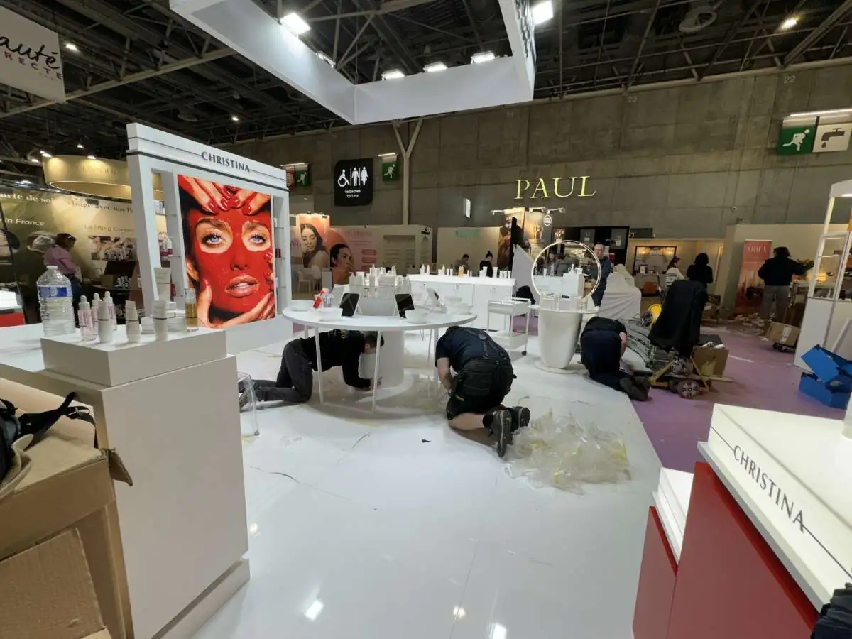Istanbul Expo Center IFM stand installation with logistics coordination by an exhibition stand builder in Istanbul