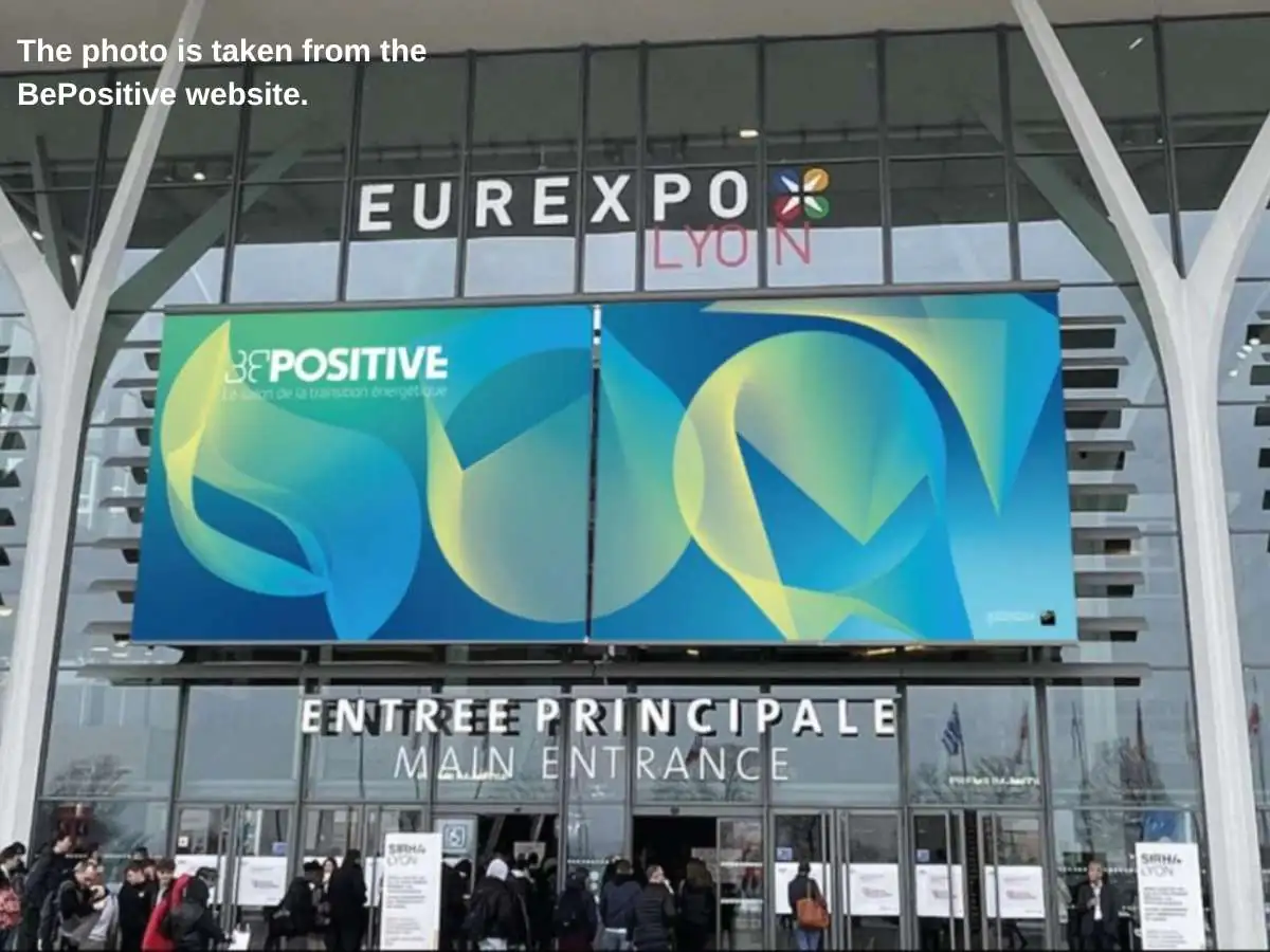 Salon BEPOSITIVE  2027 stand in Lyon at Eurexpo Lyon with meeting zone and energy demo area