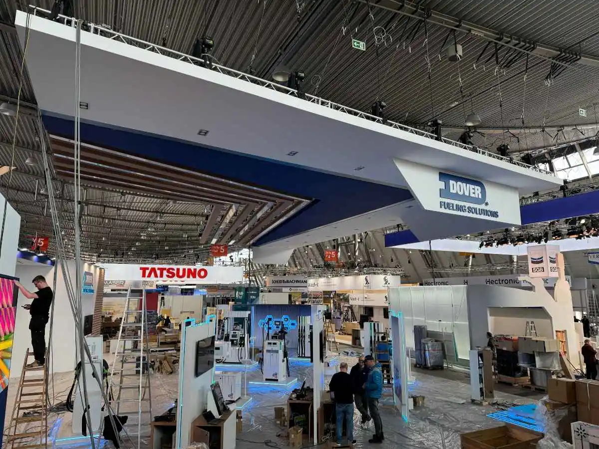 ROMEXPO Bucharest stand installation with local approvals and on-site coordination by an exhibition stand builder in Bucharest