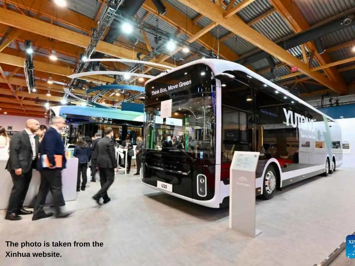 Busworld Europe  2027 stand in Brussels with meeting zone at Brussels Expo and bus industry branding