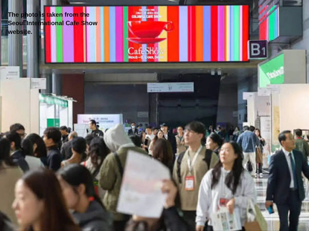 Cafe Show Seoul  2026 stand in Seoul at COEX Convention & Exhibition Center with tasting counters and meeting area