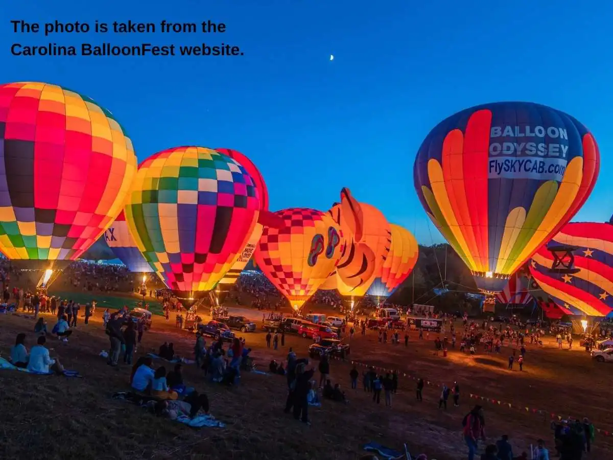 Carolina BalloonFest  2026 stand in Statesville with balloon Glow branding and meeting counter