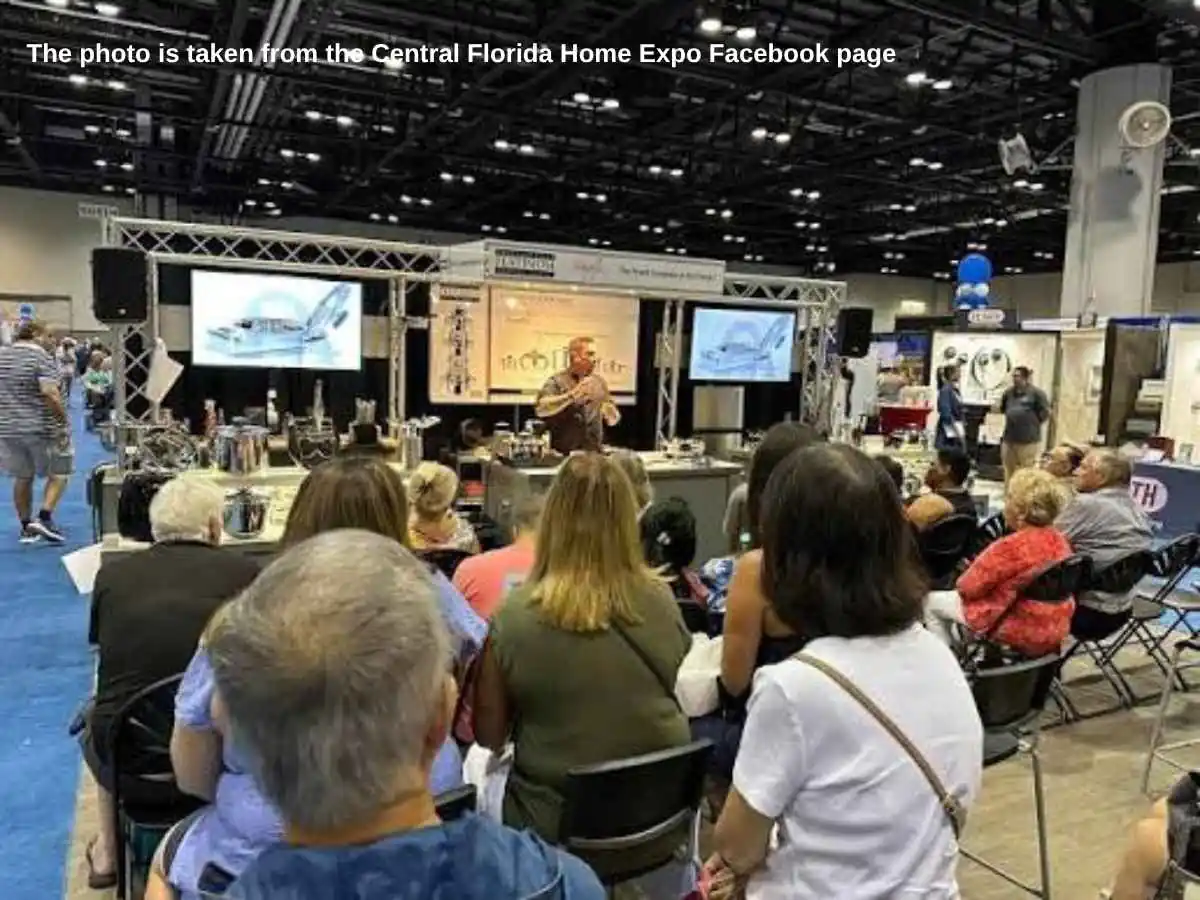 Central Florida Home Expo  2026 Orlando stand with product demo counter at Orange County Convention Center