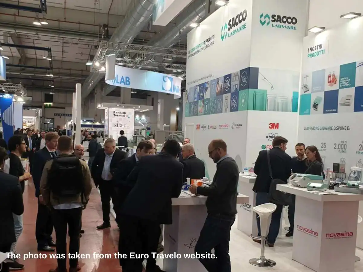 Cibus Tec  2026 stand in Parma with packaging demo area at Fiere di Parma