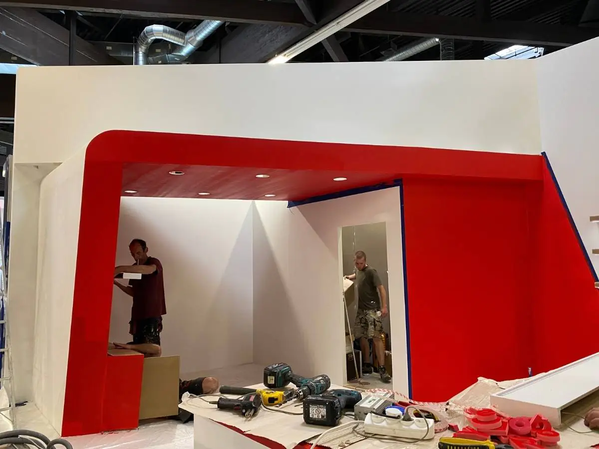 KINTEX stand installation in Seoul by an exhibition stand builder in Seoul with on-site coordination