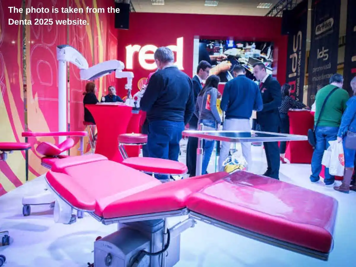 Denta  2026 stand in Bucharest with consultation zone at ROMEXPO