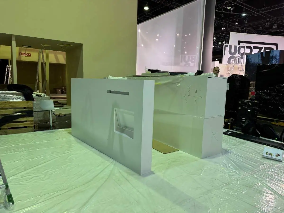 Buffalo Niagara Convention Center stand installation in Buffalo with on-site coordination by an exhibition stand contractor