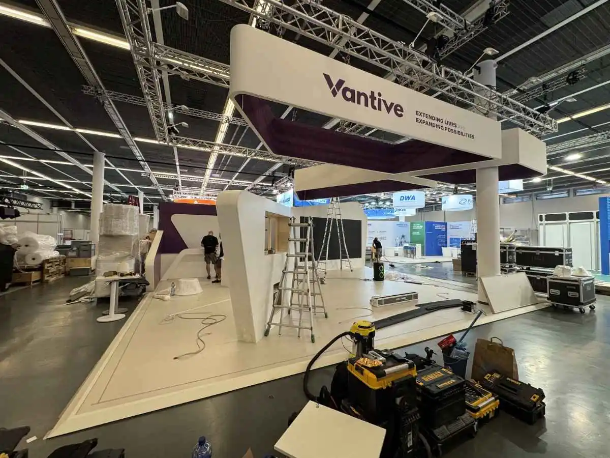 Messe Stuttgart build-up in Stuttgart with exhibition stand contractor coordination and installation control