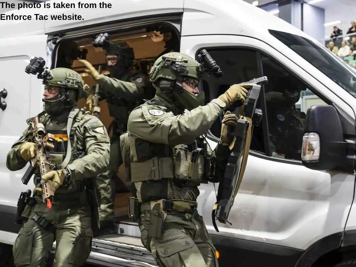 Enforce Tac  2027 stand in Nuremberg with tactical demo area and NürnbergMesse meeting space