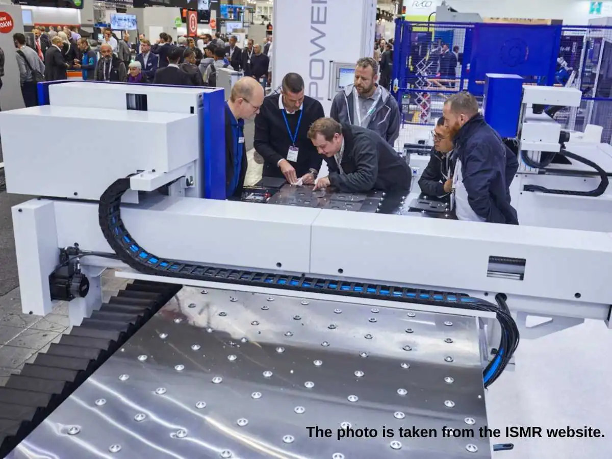 EuroBLECH  2026 stand in Hanover with sheet metal processing demo area at Hannover Messe
