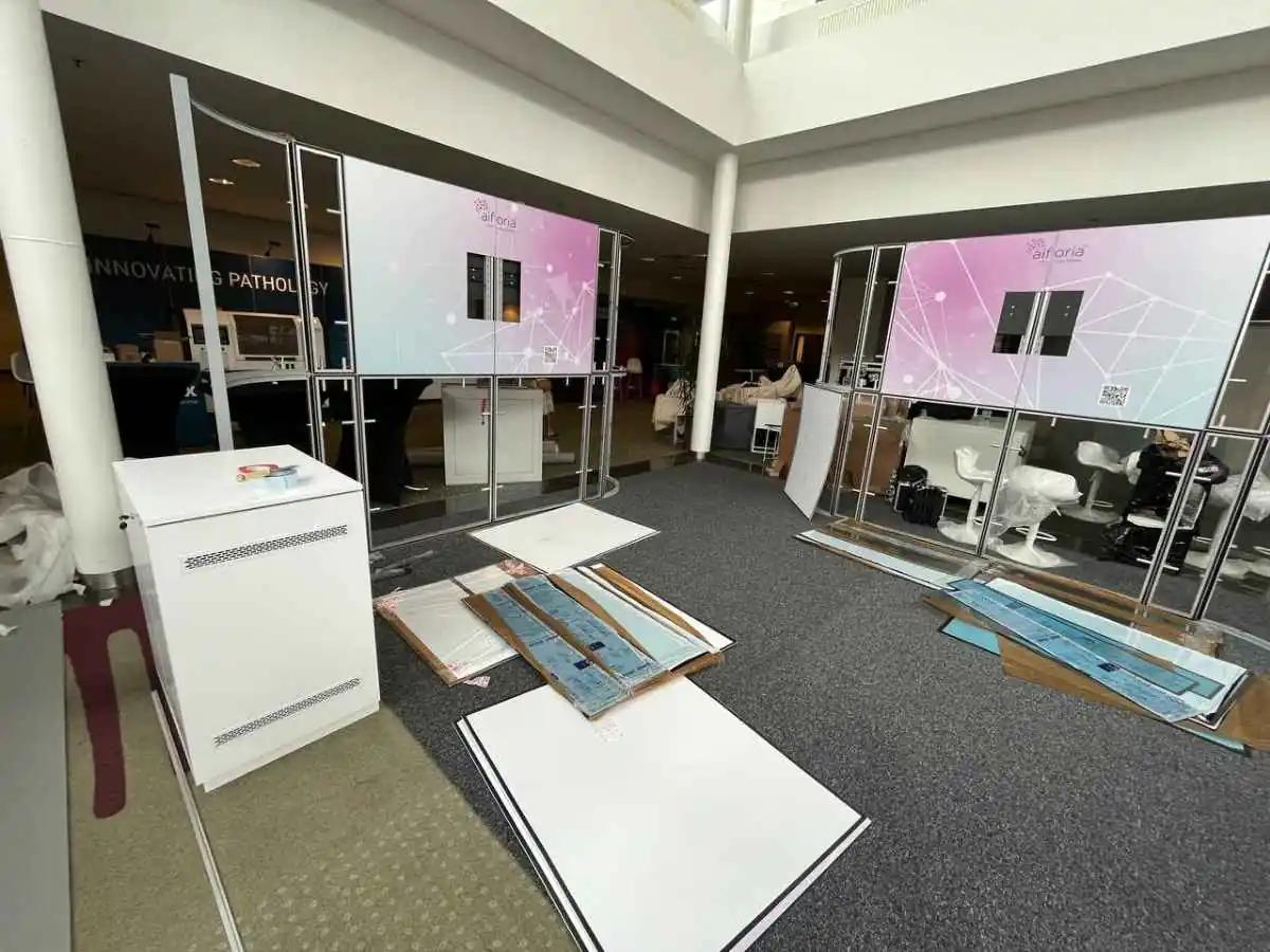 Messe München build-up in Munich with on-site coordination by an exhibition stand builder in Munich