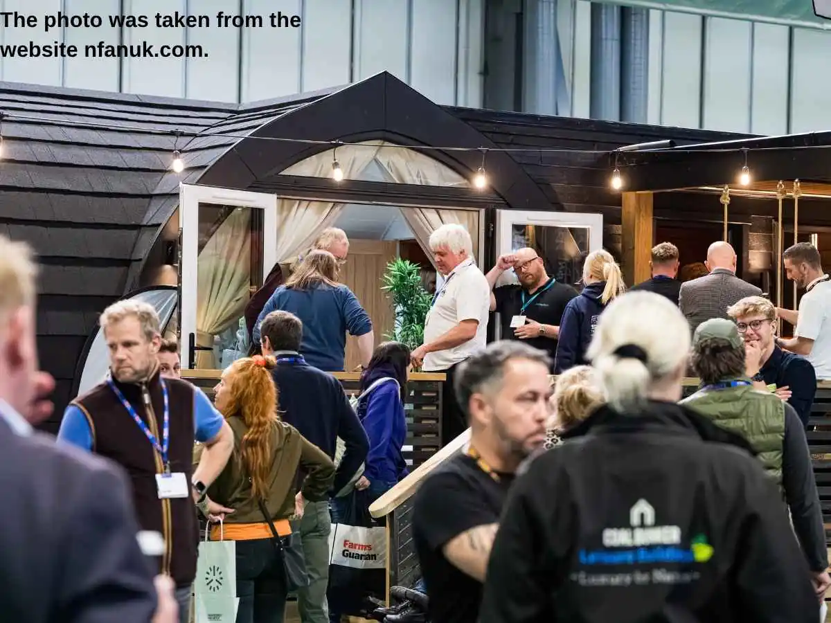 Farm Business Innovation Show  2026 stand in Birmingham with buyer meeting area and NEC branding
