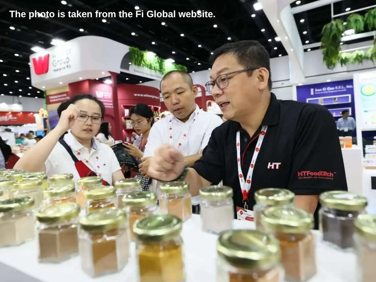 Fi Asia Thailand  2027 stand in Bangkok with tasting counters and meeting area at BITEC