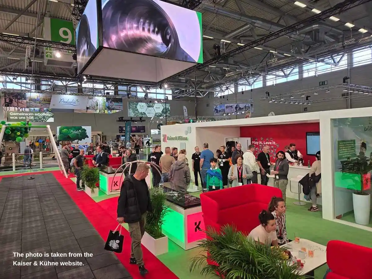FSB  2027 exhibition stand in Cologne at Koelnmesse with sports surfacing and meeting zone