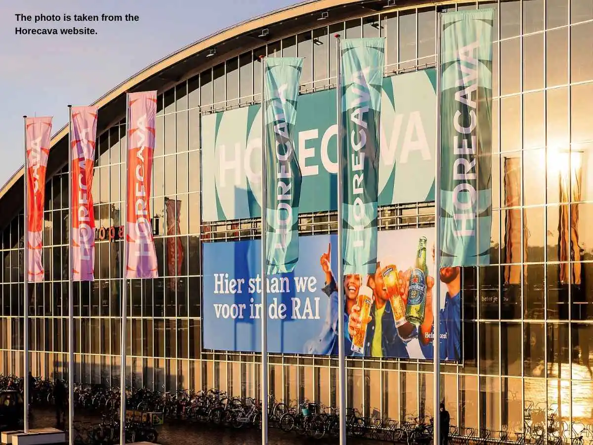 Horecava  2027 stand in Amsterdam with tasting counters and meeting space at Amsterdam RAI
