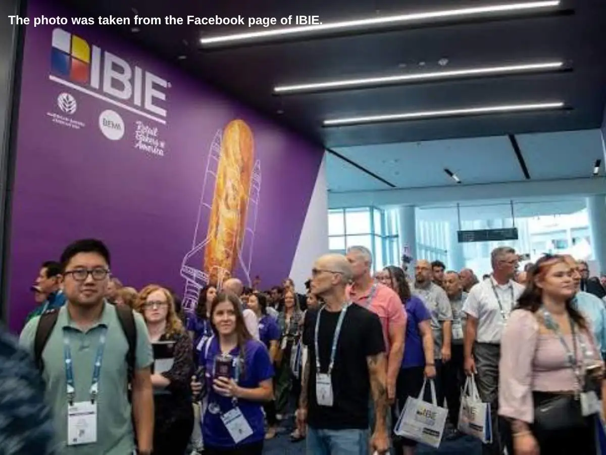 IBIE  2028 stand in Las Vegas with tasting counters and bakery product demo area