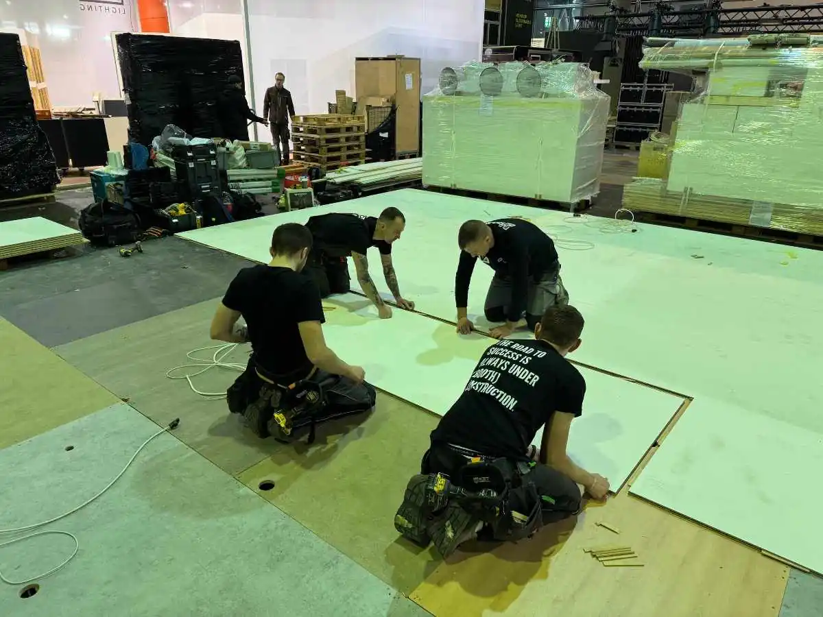 NürnbergMesse build-up in Nuremberg with on-site coordination by a stand contractor