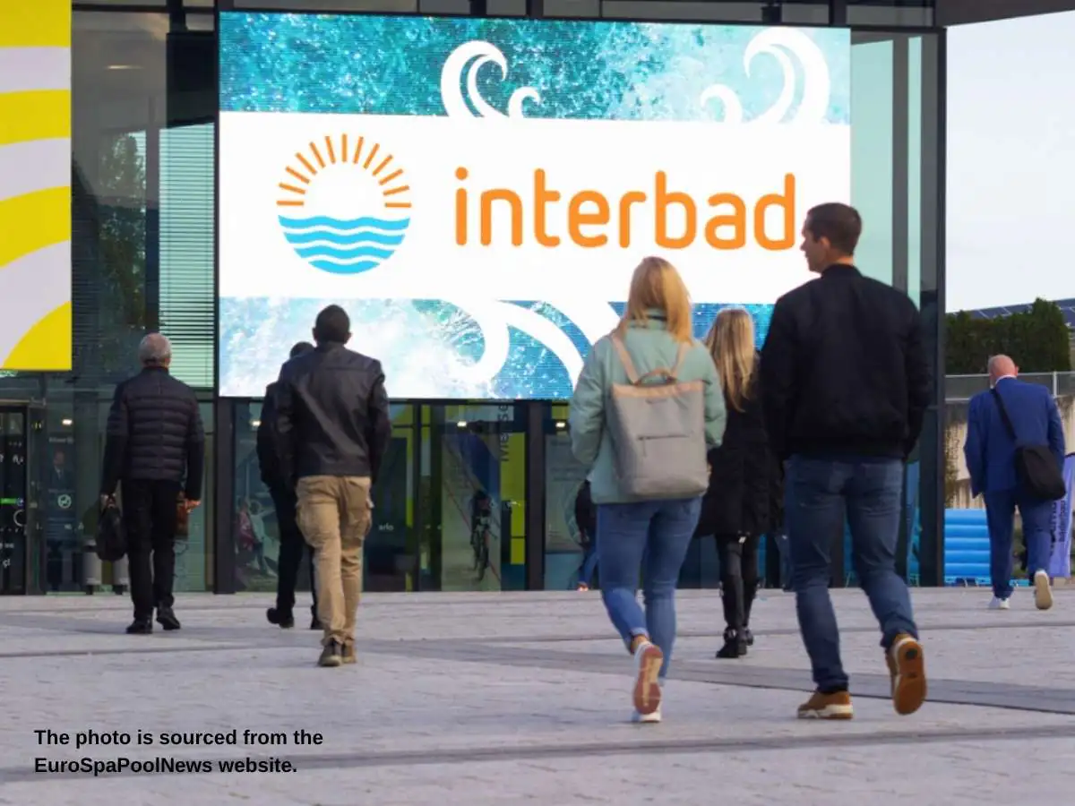 Interbad  2026 booth in Stuttgart at Messe Stuttgart with sauna demo zone and meeting area