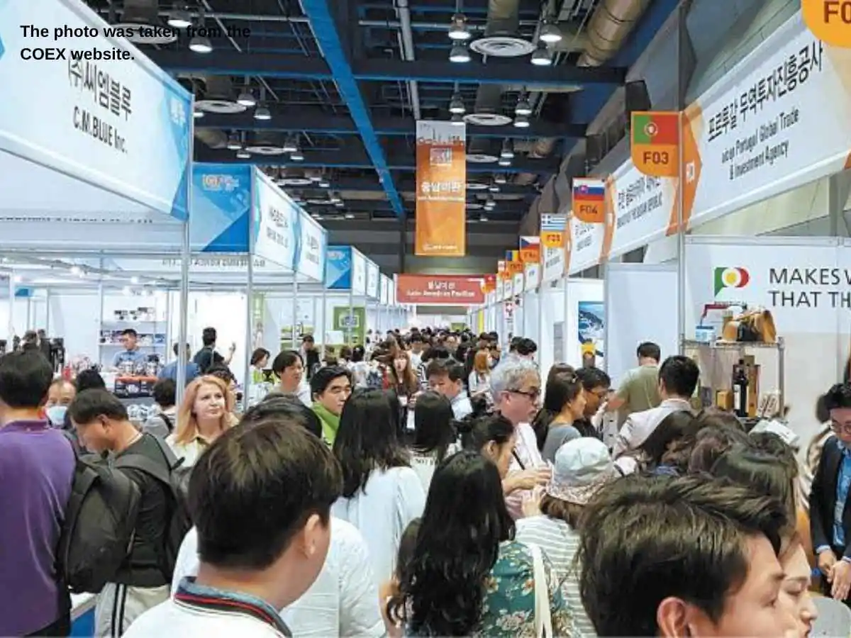 INTRA  2026 booth in Seoul at COEX Convention & Exhibition Center with demo stations and meeting area