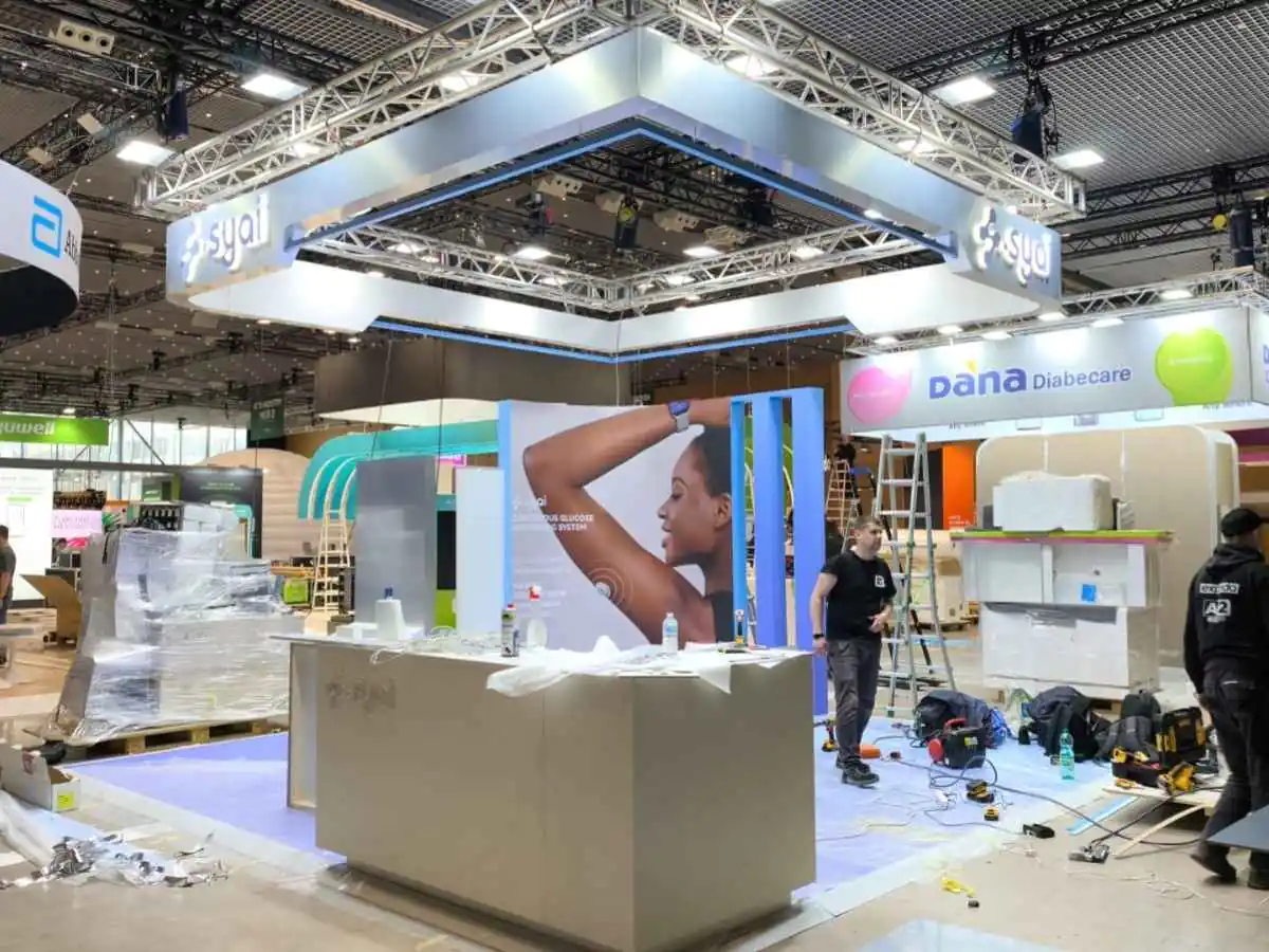 Messe Stuttgart build-up by an exhibition stand builder in Stuttgart with on-site approval and logistics control