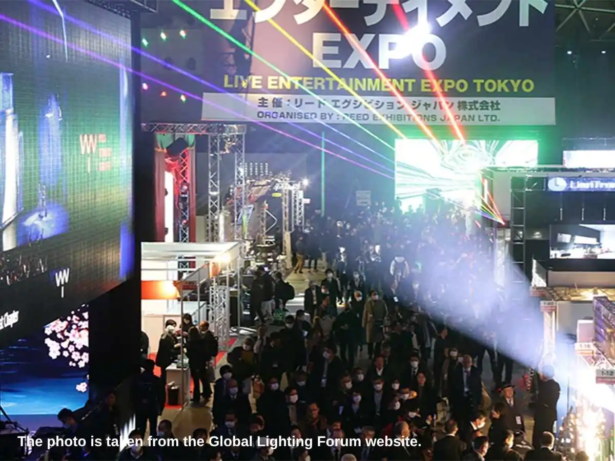 Live Entertainment Expo Tokyo  2027 stand in Tokyo with LED wall and meeting zone at Tokyo Big Sight