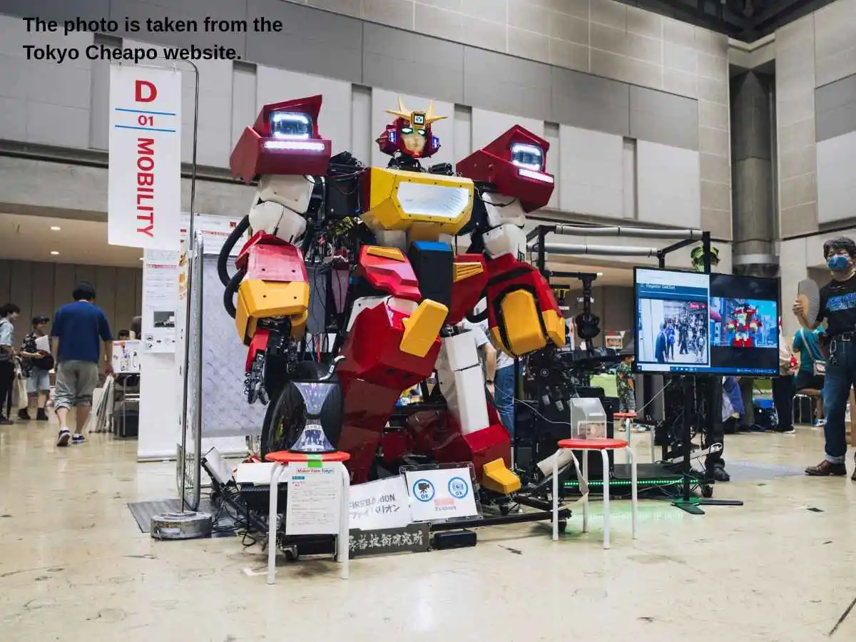 Maker Faire Tokyo  2026 stand in Tokyo Big Sight with maker demo counters and meeting area