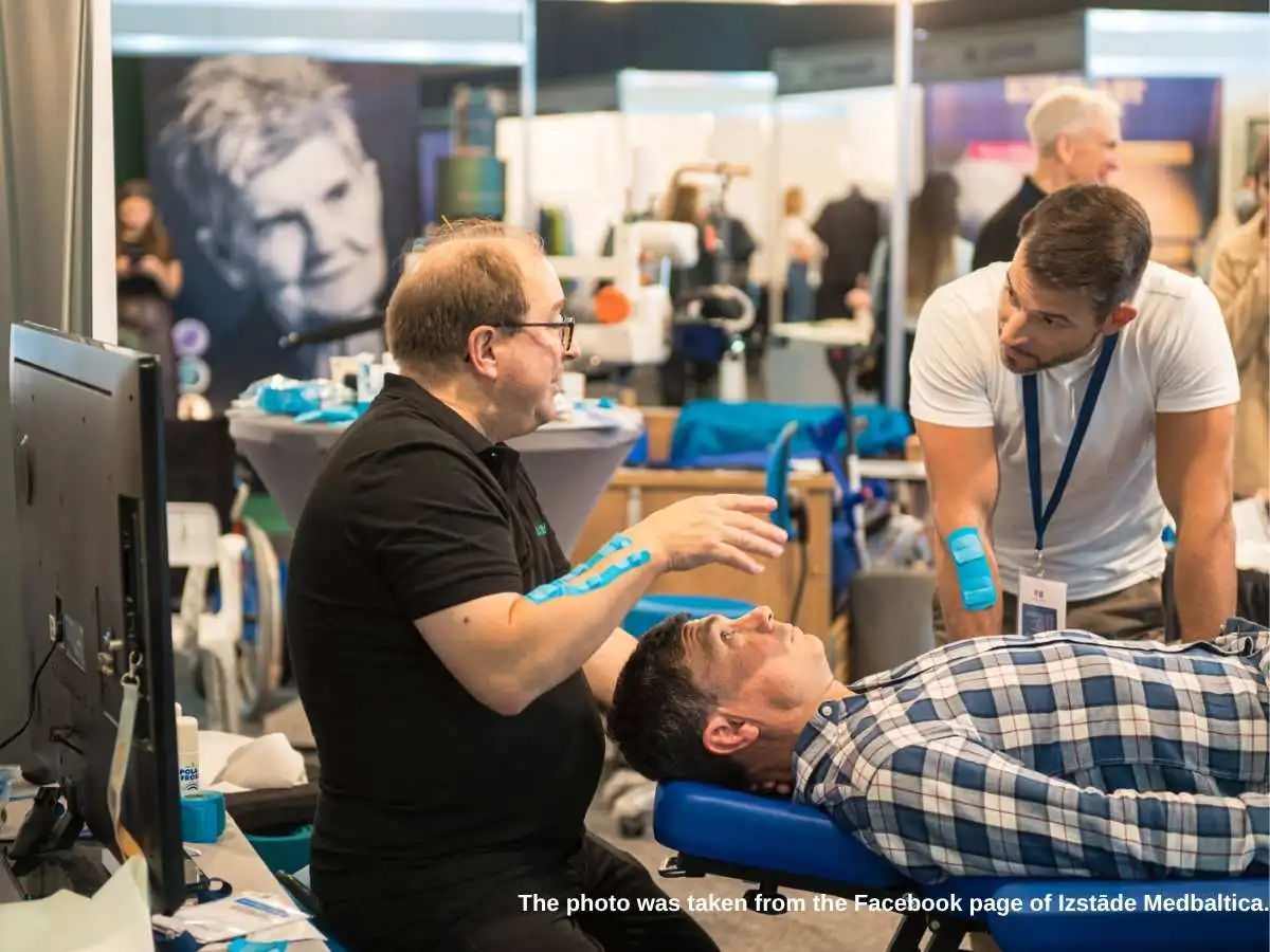 Medbaltica  2026 stand in Riga with consultation area and hygiene-grade finish at International Exhibition Centre