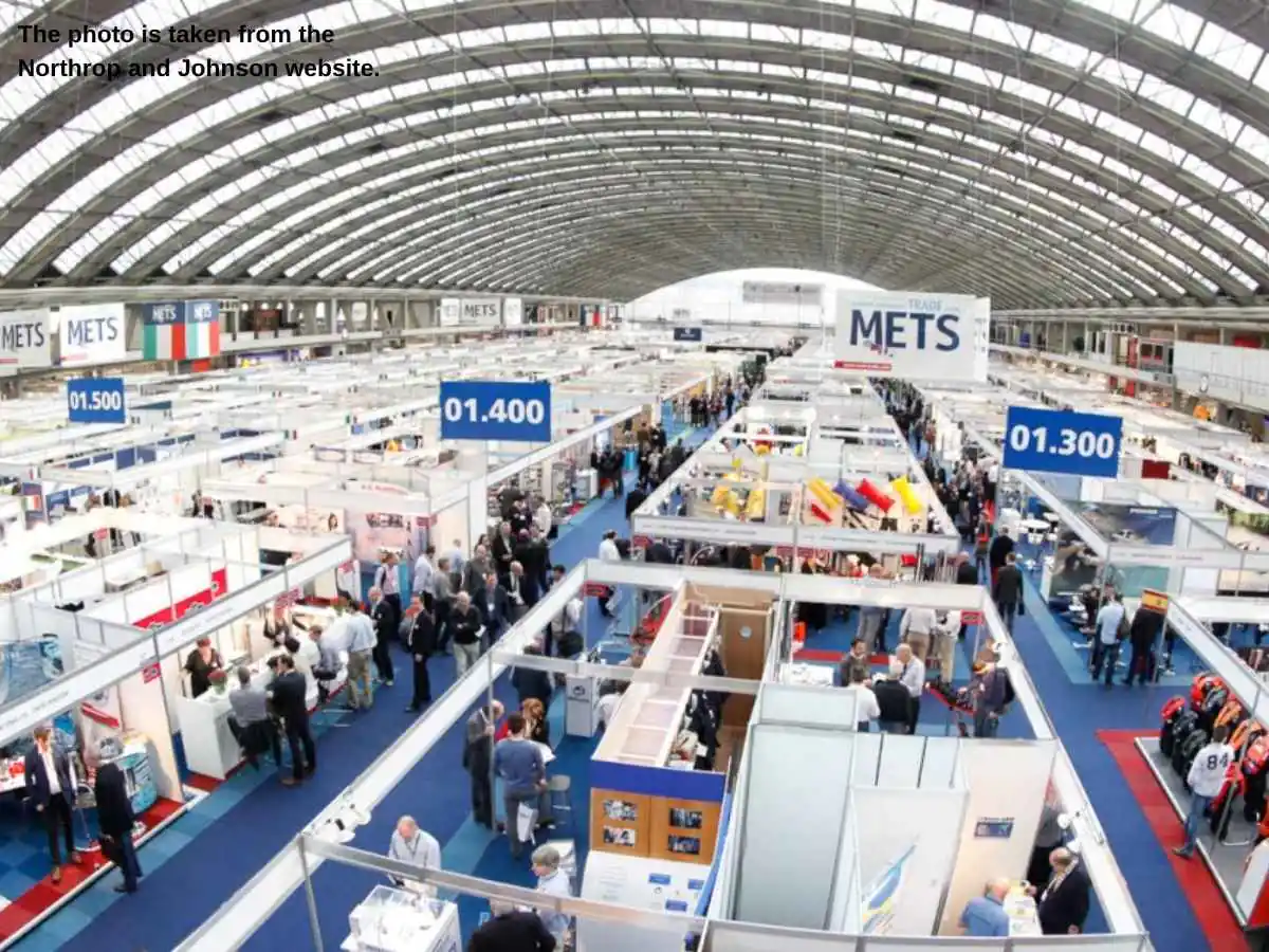 Mets Trade  2026 stand in Amsterdam at Amsterdam RAI with yacht equipment demo zone and meeting area