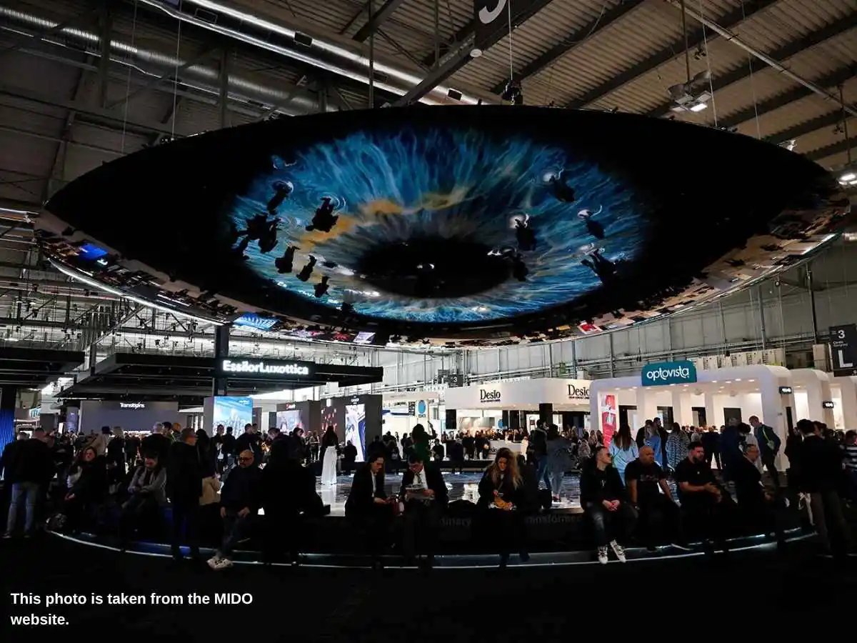 MIDO  2027 stand in Milan with consultation area at Fiera Milano City