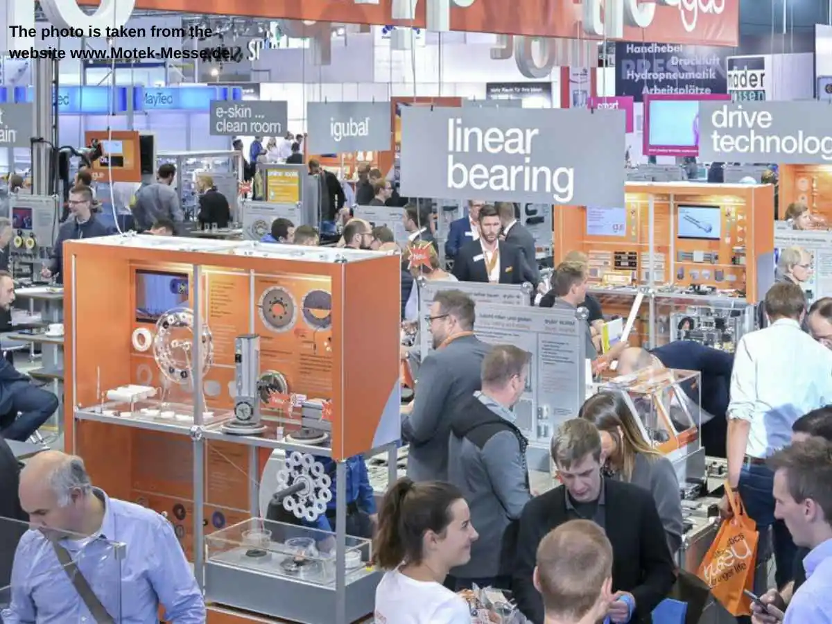 Motek  2026 exhibition stand in Stuttgart at Messe Stuttgart with automation demo area and meeting zone