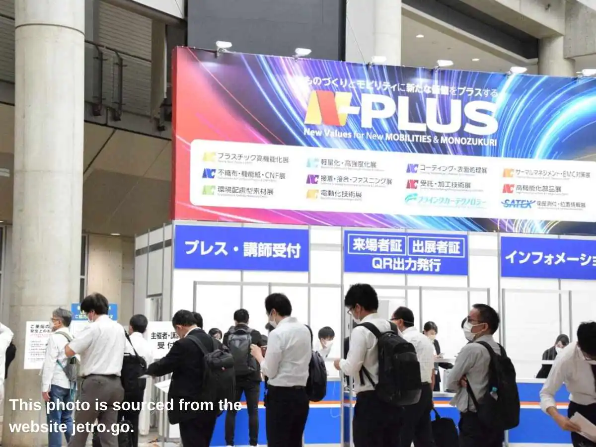 N-PLUS  2026 stand in Tokyo with machinery demo area and technical meeting space at Tokyo Big Sight
