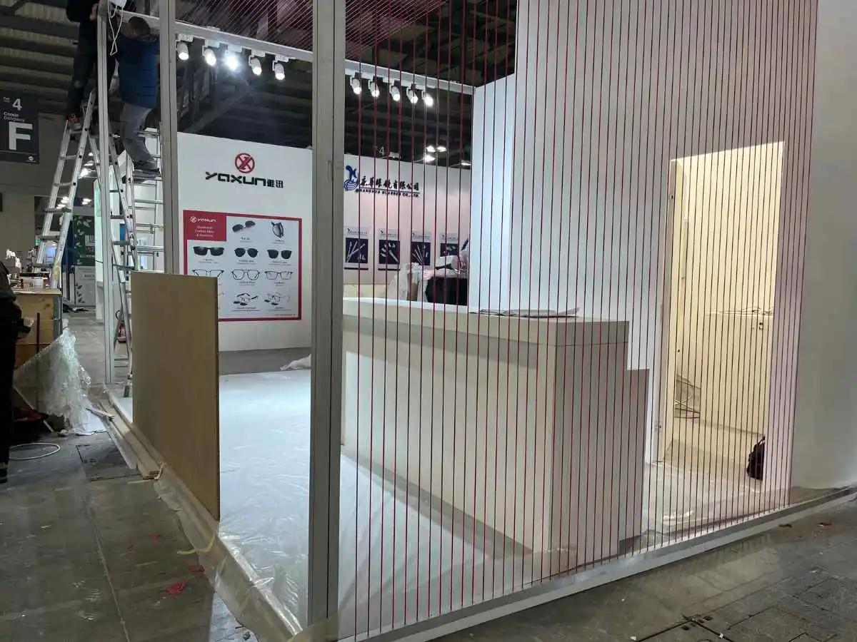 Stand installation at Messe Offenburg in Offenburg with logistics support by an exhibition stand builder