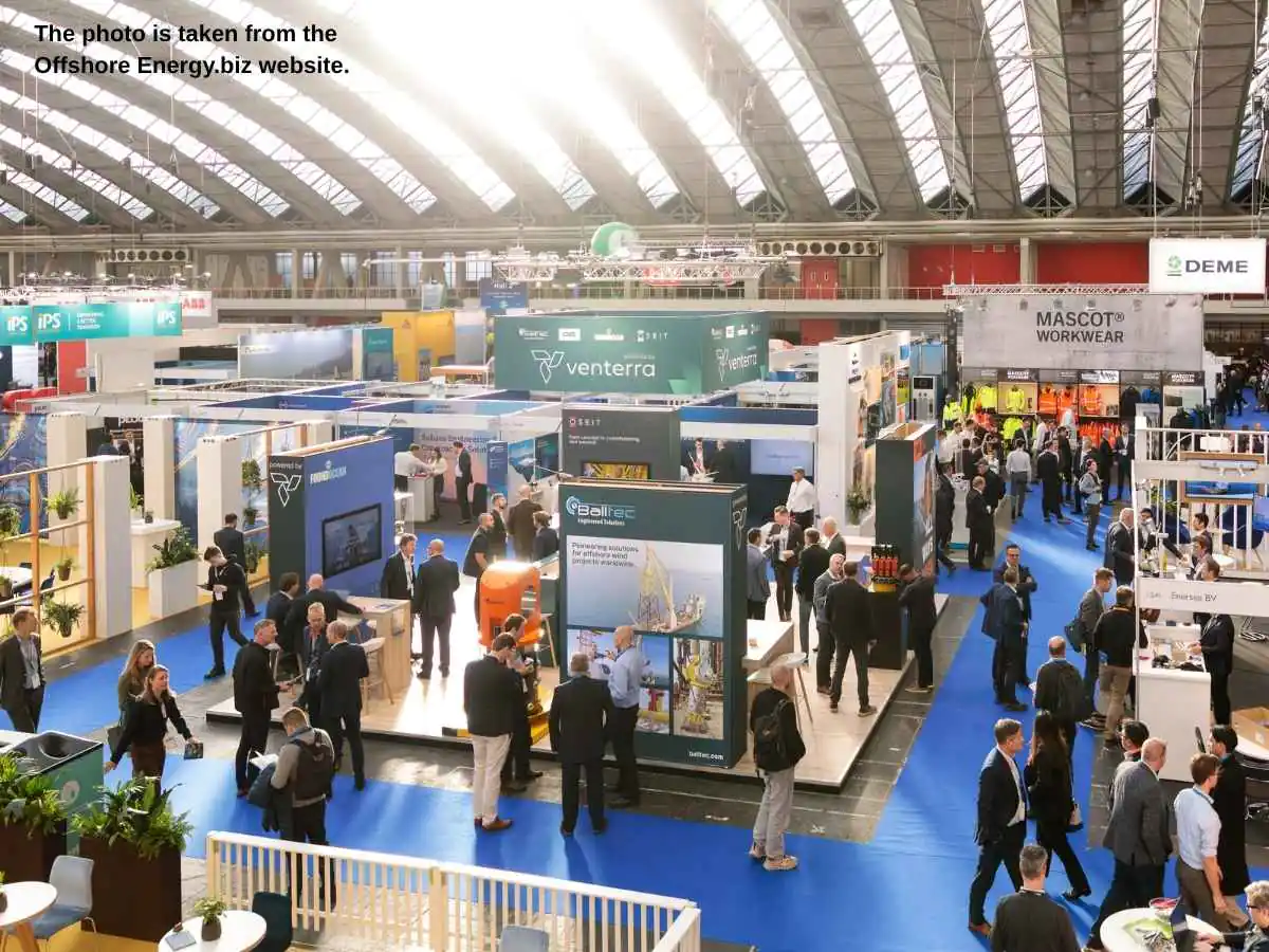 Offshore Energy  2026 stand in Amsterdam with meeting area and technical demo space at Amsterdam RAI