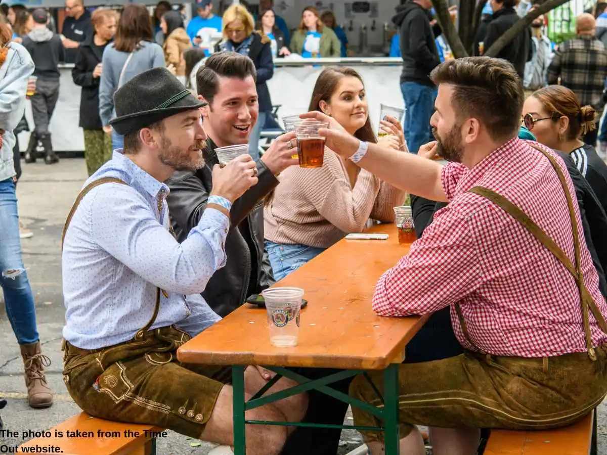 Oktoberfest Chicago  2026 stand in Chicago with tasting counters and meeting area at St Alphonsus Church