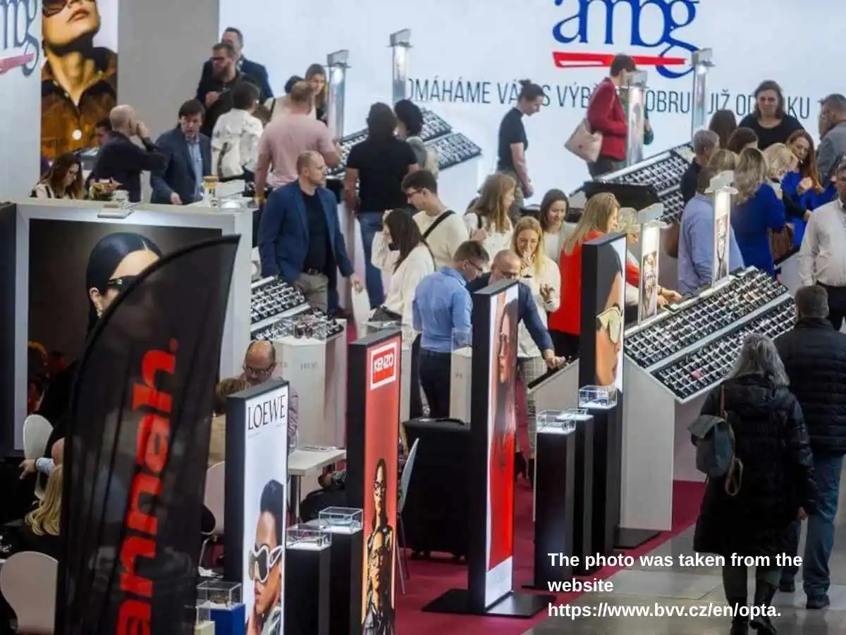 OPTA  2027 stand in Brno with consultation zone at Brno Exhibition Centre