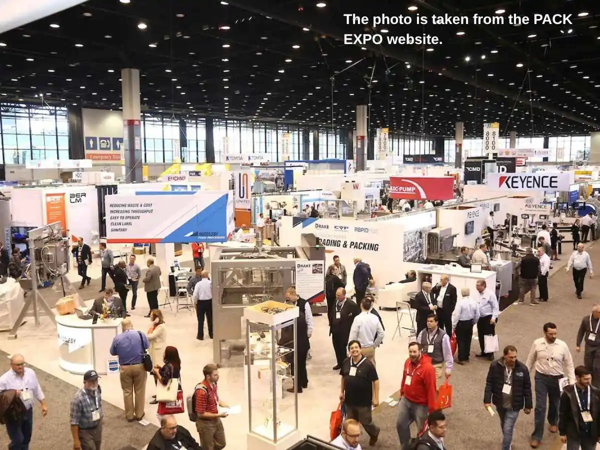 PACK EXPO International  2026 Chicago custom stand at McCormick Place with sample wall and meeting area