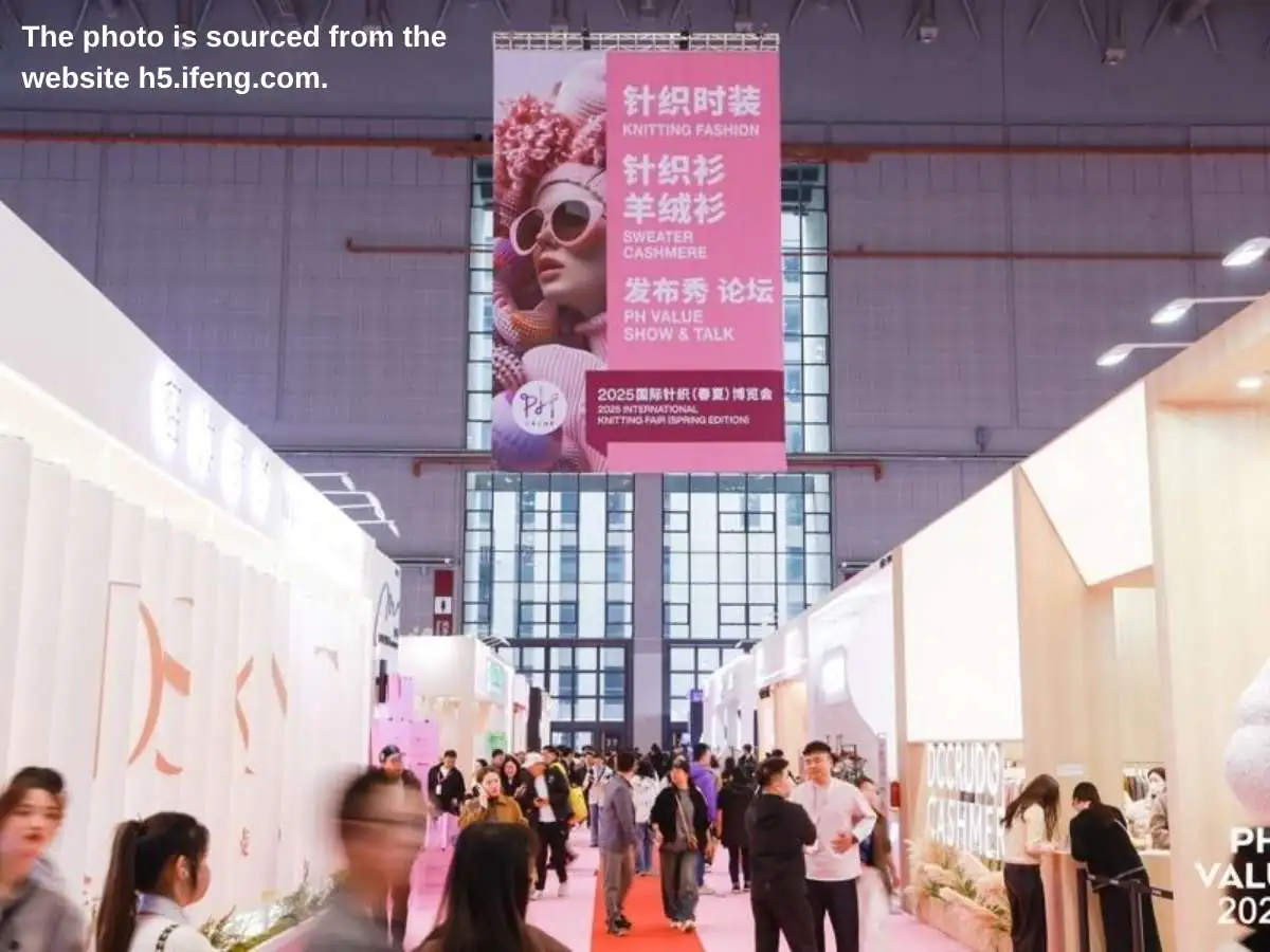 PH Value  2026 stand in Shanghai with knitwear display and meeting area at NECC
